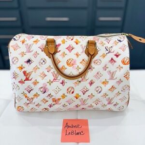 Louis Vuitton Aquarelle Watercolor Speedy 35 White
